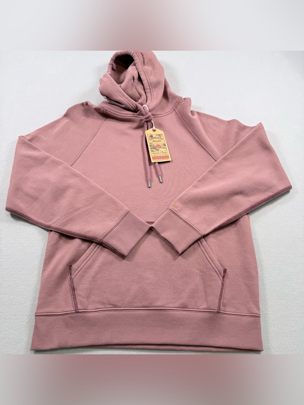 Faherty High Standard Fleece Hoodie Cocoa Mauve Small New With Tags